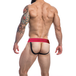 CUT4MEN Jockstrap Rugby Noir-Rose neon